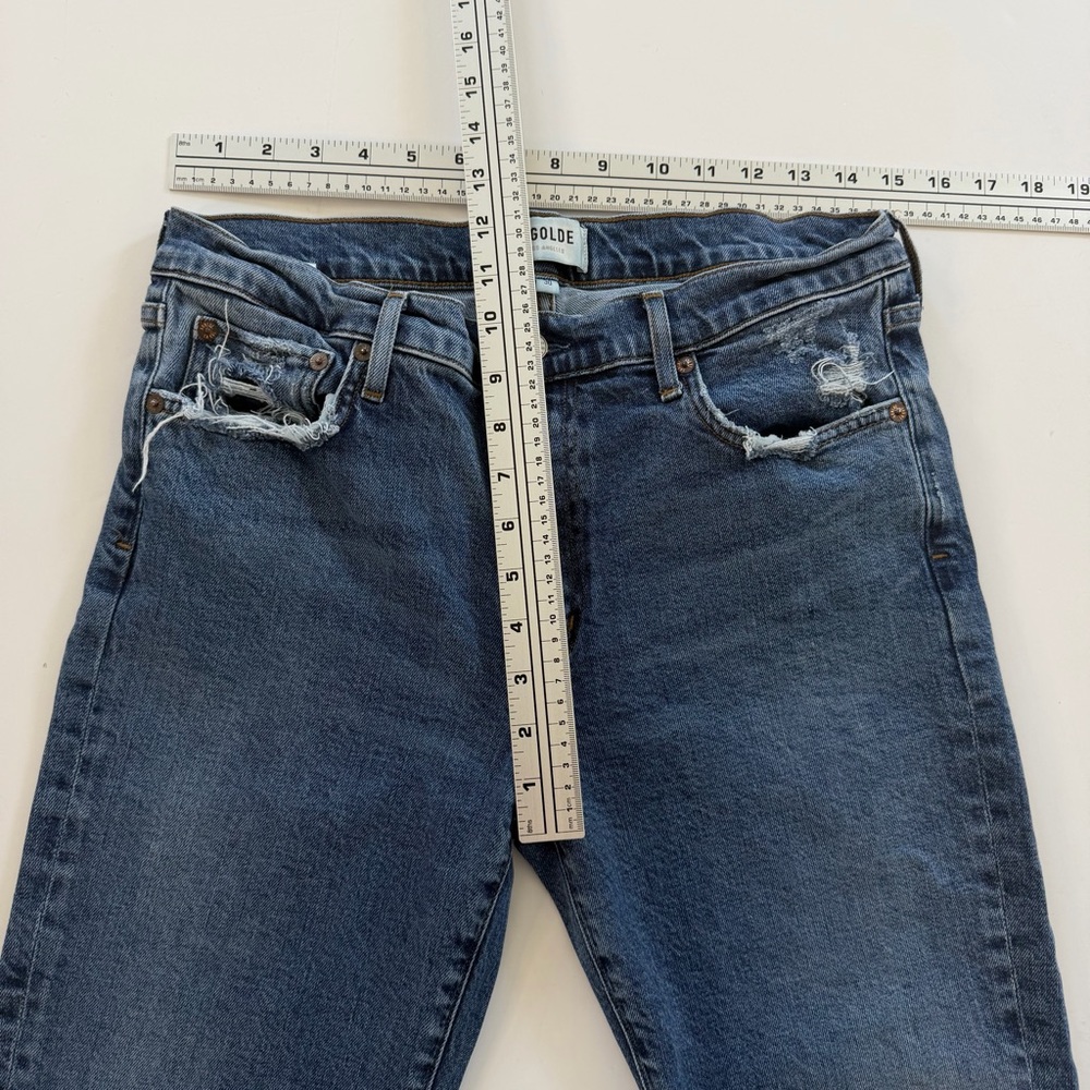 Agolde Jeans Womens 30 Toni Mid Rise Distressed Skinny Stretch Dark Wash - Picture 6 of 8
